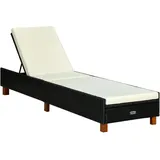 vidaXL Sonnenliege 200 x 55 x 30 cm schwarz/cremeweiß