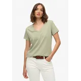 Superdry Studios Slub Emb Vee Grün XS