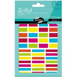 Maildor 10x Initial, 4 Stickerbogen 10,5x16cm, Rechtecke - Mehrfarbig AE044O
