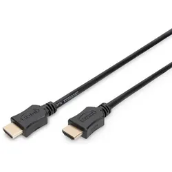 DIGITUS HDMI HighSpeed Ethernet HDMI, 5m, 4K 30p, gold, sw