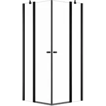 Schöner Wohnen Gretia Eckeinstieg mit Pendeltür rechts 80 x 200 cm schwarz Sicherheitsglas