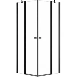 Schöner Wohnen Gretia Eckeinstieg mit Pendeltür rechts 80 x 200 cm schwarz Sicherheitsglas