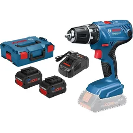 Bosch GSR 18V-21 inkl. 2 x 5,5 Ah + L-Boxx