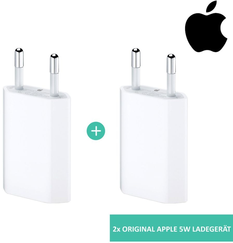 2x Original Apple 5w Adapter Ladegerät (MD813ZM/A)  für iPhone 5 6 7 8 SE XR X 11 11 Pro iPad Air