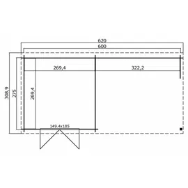 Lasita Maja Novia 275 Plus 6,20 x 3,09 m Grau