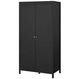 VCM Madrid Kleiderschrank 2 Türen schwarz matt. - Schwarz