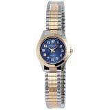 Excellanc Damen analog Armbanduhr mit Quarzwerk 170013000025 Metallgehäuse mit Edelstahlzugband in Bicolor und Ziffernblattfarbe Dunkelblau Armbandbreite 11 mm