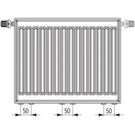 Kermi Profil Vmulti therm-x2 Flachheizkörper Typ 33 600x155x1600mm 3578W bei 75/65/20 Grad C