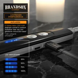 Brandson USB Lichtbogen Stabfeuerzeug Schwarz