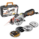 WORX WX427.2 Mini-Kreissäge 710 W, ⌀120 mm (Lieferung mit 4 Scheiben: Holz, NE-Metallen und Baumaterialien)