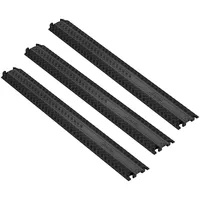 Vevor 3er-Set 1-Kanal-Kabelschutzrampe Kabelbrücke TPR Schlauchbrücke 100 x 13 x 2 cm Überfahrschutz 907 kg (pro Achse) Tragfähigkeit Kabel Rampe
