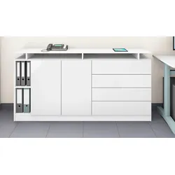 borchardt Möbel Sideboard »Vaasa«, moderne grifflose Optik, mit Push-to-Open-Funktion borchardt Möbel Weiß Hochglanz