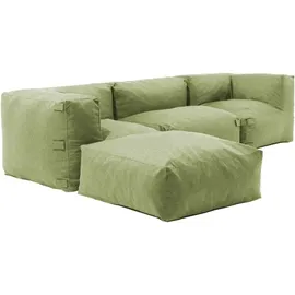 Oviala Modulares Ecksofa mit 1 Sessel, 2 Ecken und 1 Kaktus-Hocker - Mixi