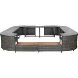 vidaXL Whirlpool-Umrandung Quadratisch Grau 268x268x55 cm Poly Rattan