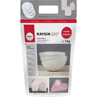 Rayher 3699000 Raysin 200 Gießpulver 1kg, Gießmasse weiß, Reliefgießpulver, lufthärtend und geruchslos, 1 Kg