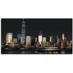 Artland Wandbild »New York Financial Distrikt«, New York, (1 St.), als Alubild, Outdoorbild, Leinwandbild in verschied. Größen Artland Farbe Bild(er): grau