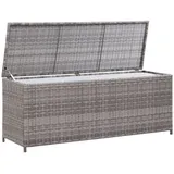 vidaXL Garten-Auflagenbox Grau 150x50x60 cm Poly Rattan