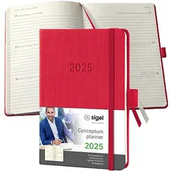 SIGEL Taschenkalender Conceptum 2025 rot