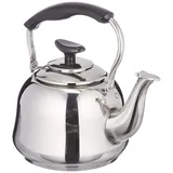 cilio Wasserkessel CLASSICO für 1 Liter Wasser | Höhe: 24,5 cm | Ø: 17 cm | poliertes Edelstahl | Kapselboden | Für alle Herdarten | Induktion Wasserkocher | wärmeisolierender Griff | Camping