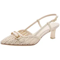 TAMARIS Damen Sling Pump mit Stilettoabsatz, beige, 37 EU