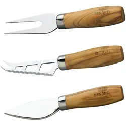 Messer-Set BERARD FRANCE 1892, braun (holzfarben), Edelstahl, Kochmesser-Sets, für Käse, hochwertige Edelstahlklingen mit Olivenholzgriff
