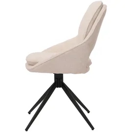 Mendler Esszimmerstuhl HWC-N73 Stoff creme-beige 6er Set
