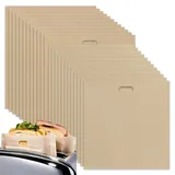 MIVIDE 24stk. Toastbeutel Wiederverwendbar, Toastbags Wiederverwendbar Glutenfrei, PFOA-frei Toastbags für Brot, Toast, Sandwiche, Frites (16x16.5cm,17x19cm)