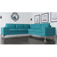 JVmoebel Ecksofa, Couch Ecksofa Textil Wohnzimmer Design Modern L-Form Türkis Möbel Luxus Sofas blau