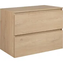 Rodan | Waschbeckunterschrank 80 CM - Eiche Hell - Badmöbel, Badezimmerschränk, Badezimmermöbel, Waschtischunterschrank - Hellbraun