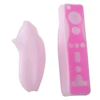 OSTENT Weiche Silikonhülle für Nintendo Wii Remote Nunchuk Controller - Farben Rosa