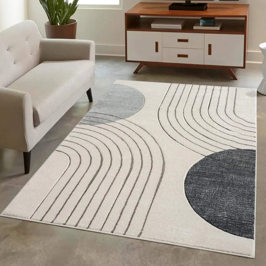 Carpet City Teppich »BONITO7170«, rechteckig, 11 mm Höhe, Flachflor, Hochtief-Muster/ 3D-Effekt, Geo-Muster, für Wohnzimmer Carpet City grau B: 120 cm   1 St.