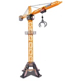 DICKIE Toys Mega Crane (120 cm) – extra großer Spielkran für Kinder von 3-5 Jahren, mit Fernbedienung, Seilwinde, Greifarm, 350° drehbar, Ferngesteuerter Kran
