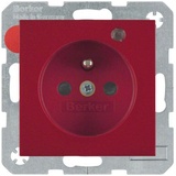 Berker Steckdose mit Schutzkontaktstift, rot glänzend (6765098915)