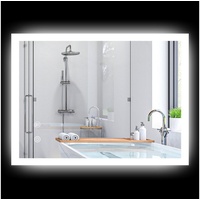 kleankin Badspiegel, Badezimmerspiegel mit LED-Leuchte, Memory-Funktion, 70x 50cm