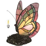 Tierische Tischlampe Im Tiffany-stil, Vintage-tischlampe, Handgefertigte Tischlampe Mit Buntglasschirm, Schlafzimmer-nachttischlampe, Arbeitszimmer-tischlampe, Büro-tischlampe(Color:Butterfly 1)