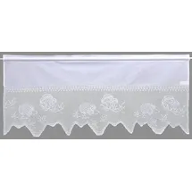 HOSSNER - ART OF HOME DECO Querbehang Igel (1 St), Stangendurchzug, halbtransparent, Wirkware, handgehäkelte Spitze, weiß, Baumwolle weiß 120 cm x 35 cm
