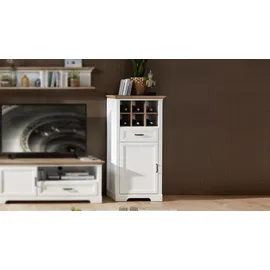 Innostyle Highboard Jasmin 66 x 136 cm Braun / Weiß