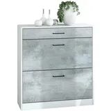 Vladon Schuhschrank Hellgrau, Holzwerkstoff, cm, Garderobe, Schuhaufbewahrung, Schuhkipper