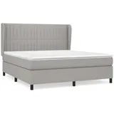 vidaXL Boxspringbett mit Matratze Hellgrau 160x200 cm Stoff1398342