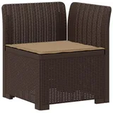 vidaXL 1-Sitzer Garten-Sofa mit Kissen Rattan-Look PP Braun