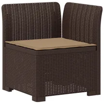 vidaXL 1-Sitzer Garten-Sofa mit Kissen Rattan-Look PP Braun