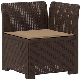 vidaXL 1-Sitzer Garten-Sofa mit Kissen Rattan-Look PP Braun