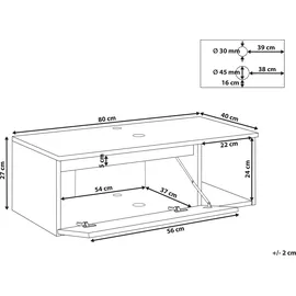 Beliani Waschbeckenunterschrank 80 x 40 cm Weiß