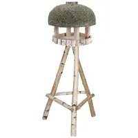 dehner natura premium Dehner Natura Futterhaus Amberg mit Heudach inkl. Ständer, Birkenholz, ca. B60/H145/T60 cm,