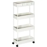 Homcom Rollwagen Weiß, Metall, 19x90x40 cm, Esszimmer, Servierwagen
