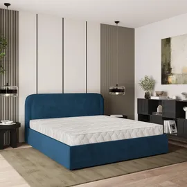 masseno Polsterbett, Blau, Holz, 140x200 cm, Schlafzimmer, Betten, Polsterbetten