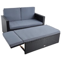 Polyrattan Lounge Essgruppe Gartensofa Sitzgruppe Liege Sofa-Set Rattan-Couch