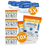 BigDean Luftentfeuchter 5 Stück + 10 Nachfüllpacks 400 g Blau/Weiß