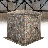GOPLUS Jagdzelt, Camouflage Tarnzelt mit 270 Grad Einwegsicht für 2-3 Personen, tragbares Pop up Zelt mit Tragetasche, Tarnversteck für die Jagd, Naturfotografie & Tierbeobachtung