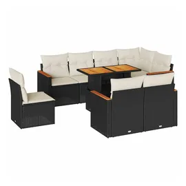 vidaXL Garten-Lounge-Set 9-tlg. schwarz